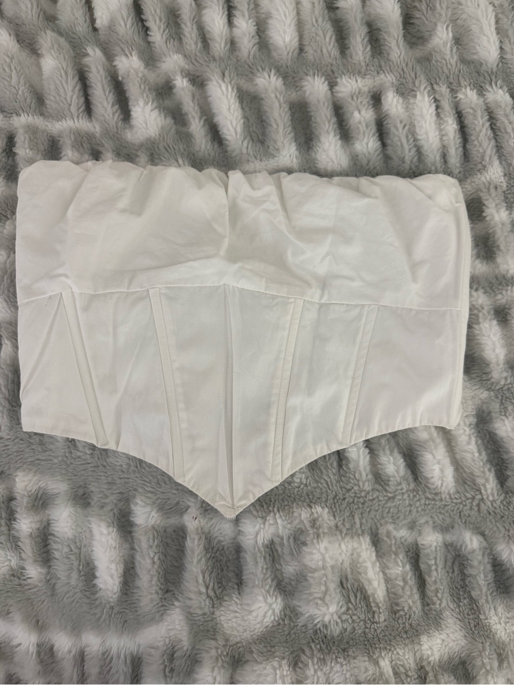White Strapless Boned Corset Top
